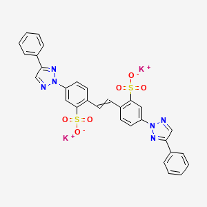molecular formula C30H20K2N6O6S2 B13767849 2,2'-Stilbenedisulfonic acid, 4,4'-bis(4-phenyl-1,2,3-triazol-2-yl), dipotassium salt CAS No. 52237-03-3