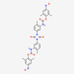 molecular formula C34H30N6O8 B13767853 Bis(2,6-dimethyl-4-nitrophenyl) ((2,4-dioxo-1,3-diazetidine-1,3-diyl)bis(6-methyl-3,1-phenylene))biscarbamate CAS No. 67599-07-9
