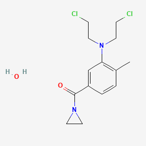molecular formula C14H20Cl2N2O2 B13767882 aziridin-1-yl-[3-[bis(2-chloroethyl)amino]-4-methylphenyl]methanone;hydrate CAS No. 64047-52-5