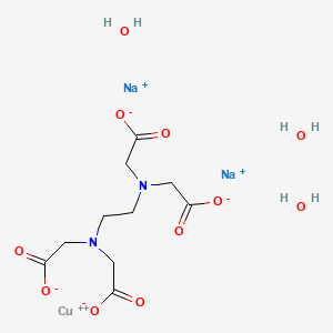 molecular formula C10H12CuN2Na2O8-2 B13767916 Disodium cupric ethylenediaminetetraacetate trihydrate CAS No. 73637-19-1
