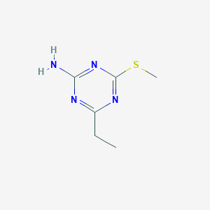 molecular formula C6H10N4S B1376792 4-Ethyl-6-(methylsulfanyl)-1,3,5-triazin-2-amine CAS No. 23527-93-7