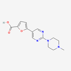 molecular formula C14H16N4O3 B13768021 5-[2-(4-Methylpiperazin-1-yl)pyrimidin-5-yl]furan-2-carboxylic acid CAS No. 893740-76-6