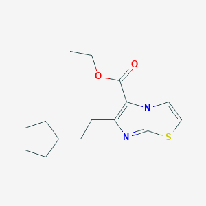 molecular formula C15H20N2O2S B13768027 6-(2-Cyclopentylethyl)-imidazo[2,1-b]thiazole-5-carboxylic acid ethyl ester 