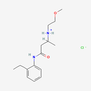 molecular formula C15H25ClN2O2 B13768072 2'-Ethyl-3-(2-methoxyethyl)aminobutyranilide hydrochloride CAS No. 67262-69-5