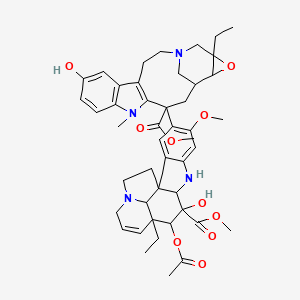 molecular formula C46H56N4O10 B13768097 Vincaleukoblastine, 4'-deoxy-3',4'-epoxy-12'-hydroxy-, (3'alpha,4'alpha)- CAS No. 79257-03-7