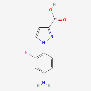 molecular formula C10H8FN3O2 B1376817 1-(4-amino-2-fluorophenyl)-1H-pyrazole-3-carboxylic acid CAS No. 1356543-24-2