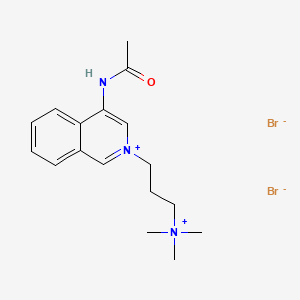 molecular formula C17H25Br2N3O B13768185 Isoquinolinium, 4-acetamido-2-(3-(trimethylammonio)propyl)-, dibromide CAS No. 64047-54-7