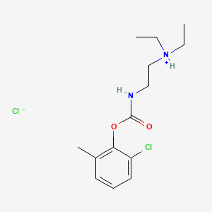 molecular formula C14H22Cl2N2O2 B13768202 N-(2-(Diethylamino)ethyl)carbamic acid, 6-chloro-o-tolyl ester hydrochloride CAS No. 77985-23-0