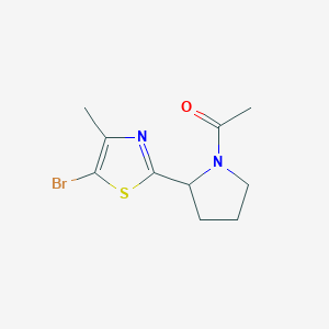 molecular formula C10H13BrN2OS B1376822 2-(1-Acetylpyrrolidin-2-yl)-5-bromo-4-methyl-1,3-thiazole CAS No. 1361112-87-9