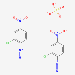 molecular formula C12H6Cl2N6O8S B13768343 2-chloro-4-nitrobenzenediazonium;sulfate CAS No. 68391-43-5