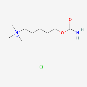 molecular formula C9H21ClN2O2 B13768373 Carbamic acid, 5-(trimethylammonio)pentyl ester, chloride CAS No. 64046-02-2