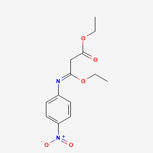 molecular formula C13H16N2O5 B13768416 Propanoic acid, 3-ethoxy-3-[(4-nitrophenyl)imino]-, ethyl ester CAS No. 63468-27-9