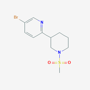 molecular formula C11H15BrN2O2S B1376843 5-Bromo-2-(1-(methylsulfonyl)piperidin-3-yl)pyridine CAS No. 1316217-86-3