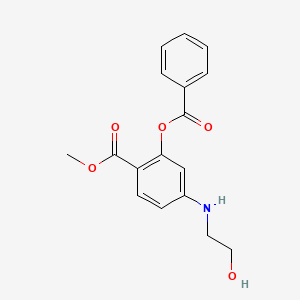 molecular formula C17H17NO5 B13768445 Methyl 2-(benzoyloxy)-4-[(2-hydroxyethyl)amino]benzoate CAS No. 6964-98-3