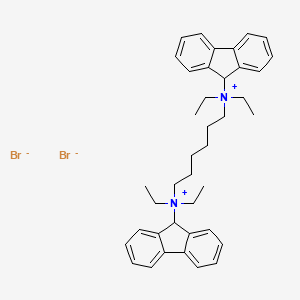 molecular formula C40H50Br2N2 B13768446 Ammonium, hexamethylenebis(fluoren-9-yldiethyl-, dibromide CAS No. 63982-12-7