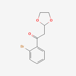 molecular formula C11H11BrO3 B1376845 1-(2-Bromo-phenyl)-2-(1,3-dioxolan-2-yl)-ethanone CAS No. 1263365-64-5