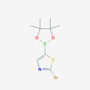 molecular formula C9H13BBrNO2S B1376848 2-Bromo-5-(4,4,5,5-tetramethyl-1,3,2-dioxaborolan-2-yl)thiazole CAS No. 1402166-32-8