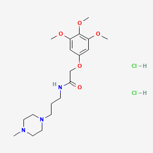 molecular formula C19H33Cl2N3O5 B13768498 Acetamide, N-(3-(4-methyl-1-piperazinyl)propyl)-2-(3,4,5-trimethoxyphenoxy)-, dihydrochloride CAS No. 65876-20-2