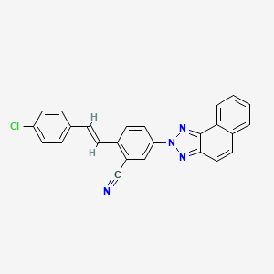 molecular formula C25H15ClN4 B13768503 Benzonitrile, 2-[2-(4-chlorophenyl)ethenyl]-5-(2H-naphtho[1,2-d]triazol-2-yl)- CAS No. 5516-20-1