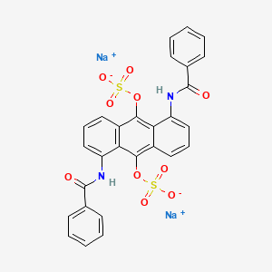 molecular formula C28H18N2Na2O10S2 B13768510 Disodium 1,5-dibenzamidoanthracene-9,10-diyl bis(sulphate) CAS No. 6711-83-7