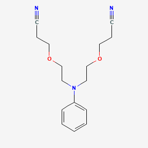molecular formula C16H21N3O2 B13768523 Propanenitrile, 3,3'-[(phenylimino)bis(2,1-ethanediyloxy)]bis- CAS No. 68391-48-0