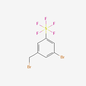 molecular formula C7H5Br2F5S B1376853 3-Bromo-5-(pentafluorosulfur)benzyl bromide CAS No. 1240257-14-0