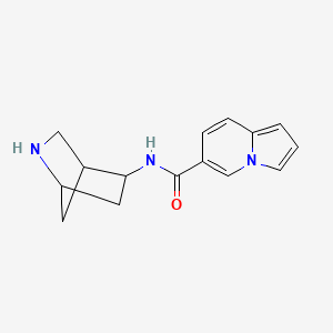 molecular formula C15H17N3O B13768595 N-2-Azabicyclo[2.2.1]hept-5-YL-6-indolizinecarboxamide CAS No. 588724-36-1