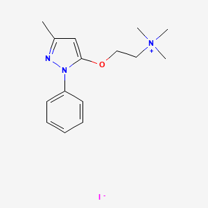 molecular formula C15H22IN3O B13768596 (2-(3-Methyl-1-phenyl-5-pyrazolyloxy)ethyl)trimethylammonium iodide CAS No. 5509-29-5