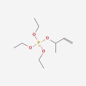 molecular formula C10H22O4P B13768615 Triethoxy[(1-methyl-2-propenyl)oxy]-phosphoranyl 
