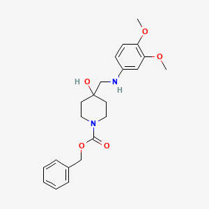 molecular formula C22H28N2O5 B1376863 Benzyl 4-{[(3,4-dimethoxyphenyl)amino]methyl}-4-hydroxypiperidine-1-carboxylate CAS No. 1353877-97-0
