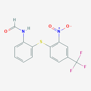 molecular formula C14H9F3N2O3S B13768632 N-(2-{[2-nitro-4-(trifluoromethyl)phenyl]sulfanyl}phenyl)formamide CAS No. 7641-28-3