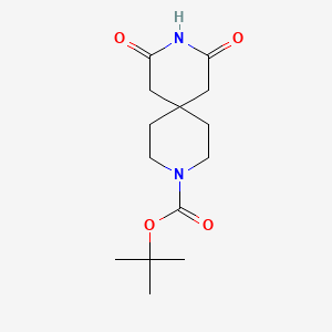 molecular formula C14H22N2O4 B1376864 Tert-butyl 8,10-dioxo-3,9-diazaspiro[5.5]undecane-3-carboxylate CAS No. 1043384-94-6