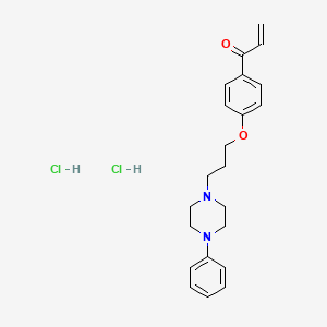 molecular formula C22H28Cl2N2O2 B13768646 Acrylophenone, 4'-(3-(4-phenyl-1-piperazinyl)propoxy)-, dihydrochloride CAS No. 65976-23-0