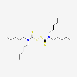 molecular formula C22H44N2S4 B13768665 Tetrapentylthioperoxydicarbamic acid CAS No. 5721-31-3
