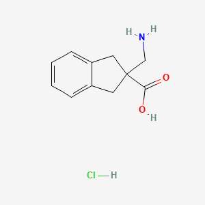 molecular formula C11H14ClNO2 B1376867 2-Aminomethyl-indan-2-carboxylic acid hydrochloride CAS No. 1360547-49-4