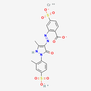molecular formula C18H14CrN4O9S2 B13768692 Chromate(1-), (2-((4,5-dihydro-3-methyl-1-(2-methyl-4-sulfophenyl)-5-oxo-1H-pyrazol-4-yl)azo)-4-sulfobenzoato(4-))-, hydrogen CAS No. 68966-99-4