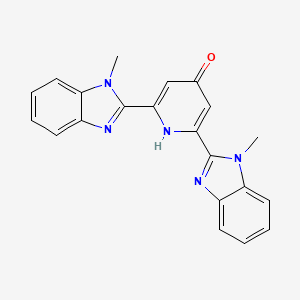 molecular formula C21H17N5O B1376873 2,6-Bis(1-methyl-1H-benzo[d]imidazol-2-yl)pyridin-4-ol CAS No. 533928-74-4