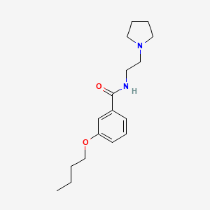 molecular formula C17H26N2O2 B13768738 Benzamide, 3-butoxy-N-(2-(pyrrolidinyl)ethyl)- CAS No. 73664-73-0