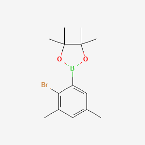 molecular formula C14H20BBrO2 B1376877 2-(2-Bromo-3,5-dimethylphenyl)-4,4,5,5-tetramethyl-1,3,2-dioxaborolane CAS No. 1256781-60-8