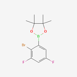 molecular formula C12H14BBrF2O2 B1376878 2-(2-Bromo-3,5-difluorophenyl)-4,4,5,5-tetramethyl-1,3,2-dioxaborolane CAS No. 1256781-62-0
