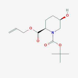 molecular formula C14H23NO5 B1376879 (2R,5R)-2-Allyl 1-tert-butyl 5-hydroxypiperidine-1,2-dicarboxylate CAS No. 396731-09-2