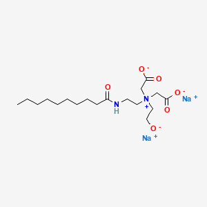 molecular formula C18H32N2Na2O6 B13768804 Ethanaminium, N,N-bis(carboxymethyl)-N-(2-hydroxyethyl)-2-[(1-oxodecyl)amino]-, disodium salt CAS No. 68298-19-1