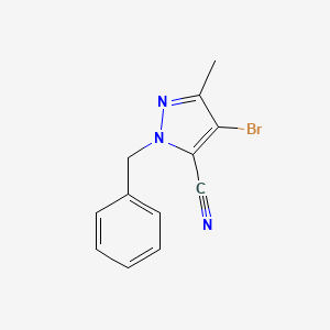 molecular formula C12H10BrN3 B1376882 1-Benzyl-4-bromo-3-methyl-1H-pyrazole-5-carbonitrile CAS No. 1352925-64-4