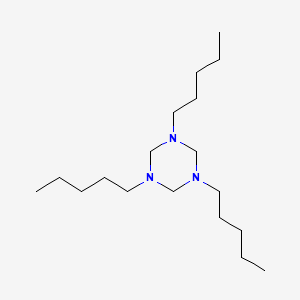 molecular formula C18H39N3 B13768823 Hexahydro-1,3,5-tripentyl-1,3,5-triazine CAS No. 51570-89-9