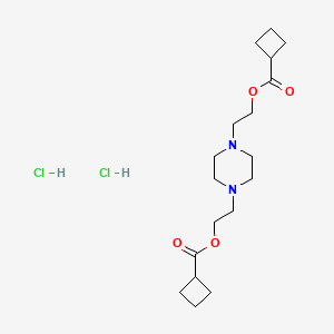 molecular formula C18H32Cl2N2O4 B13768863 Ethanol, 2,2'-(1,4-piperazinylene)DI-, dicyclobutylcarboxylate, dihydrochloride CAS No. 66944-66-9