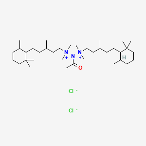 molecular formula C36H73Cl2N3O B13768955 Ammonium, (acetylimino)diethylenebis(1-methyl-3-(2,2,6-trimethylcyclohexyl)propyl)bis(dimethyl-, dichloride, dihydrate CAS No. 66902-64-5