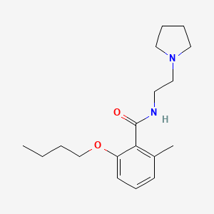 molecular formula C18H28N2O2 B13768960 Benzamide, 2-butoxy-6-methyl-N-(2-(pyrrolidinyl)ethyl)- CAS No. 73664-72-9