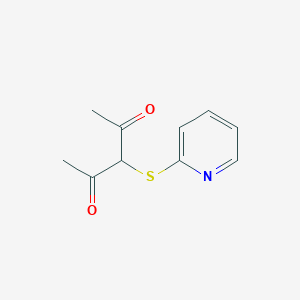 molecular formula C10H11NO2S B13768983 3-[(Pyridin-2-yl)sulfanyl]pentane-2,4-dione CAS No. 67302-31-2