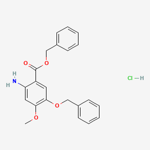 molecular formula C22H22ClNO4 B1376900 Benzyl 2-amino-5-(benzyloxy)-4-methoxybenzoate hydrochloride CAS No. 634197-80-1