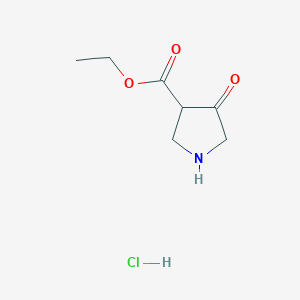 molecular formula C7H12ClNO3 B1376902 Ethyl 4-oxopyrrolidine-3-carboxylate hydrochloride CAS No. 916814-29-4